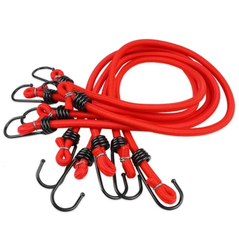 Резинка крепления груза 60 см х 8 мм, 5 шт (метал.крючки) AVS TL-07 фото 1