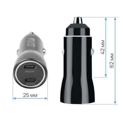 USB автомобильное зарядное устройство AVS 2 порта UC-740 (PD Type C 40W) фото 5