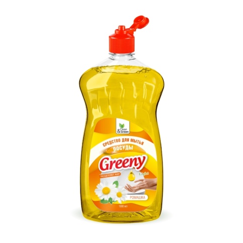 Средство для мытья посуды "Greeny" Light "Ромашка" 1000 мл. Clean&Green CG8157 фото 2