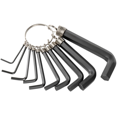 Набор ключей торцевых шестигранных на кольце 10 предметов (1.5-10 мм) JT HKSJ-10R фото 3