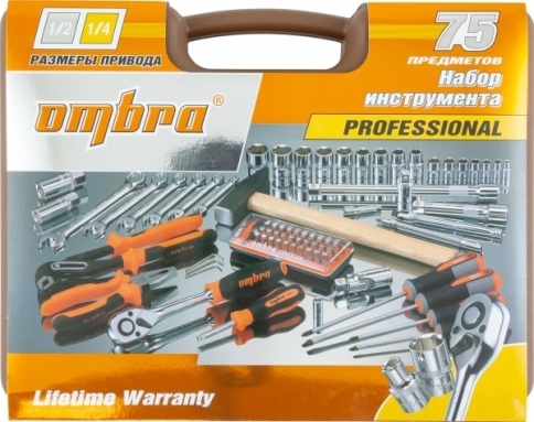 Универсальный набор инструментов Ombra OMT75S, 75 предметов фото 4