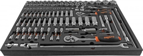Набор головок торцевых 1/4", 3/8", 1/2"DR с аксессуарами в EVA ложементе 560x375 мм, 111 предметов,  фото 2