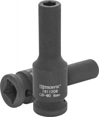 Головка торцевая ударная глубокая 1/2"DR, 8 мм, Thorvik IS11208 (53431) фото 1