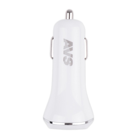 USB автомобильное зарядное устройство AVS 2 порта UC-322 (2,4А, белый) фото 2