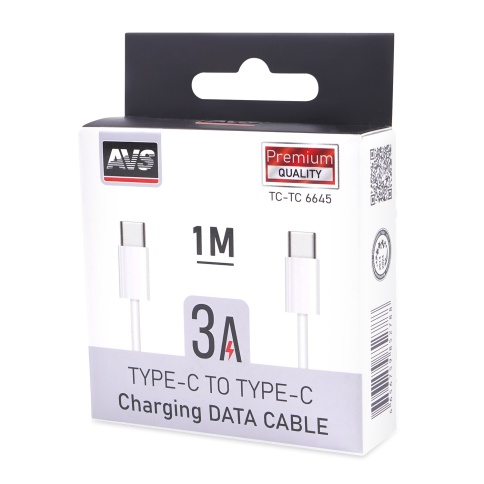 Кабель AVS TC-TC 6645 Type-C/Type-C, PD 45 Вт, 1м (A85278S) фото 2