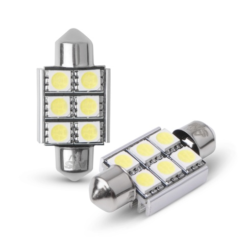C008A Т11/белый/ (SV8,5/8) 36mm 6x5050 SMD CANBUS, блистер 2 шт. фото 2