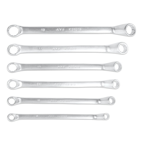 Набор ключей гаечных накидных изогнутых на держателе (8-19 мм) (6 предметов) AVS K2N6P фото 11