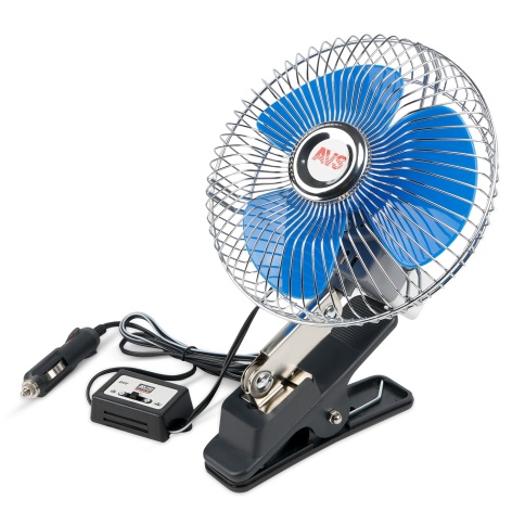 Вентилятор автомобильный AVS 8043C 24В 6" (корпус: металл, переключатель, цвет: серебристый) фото 1