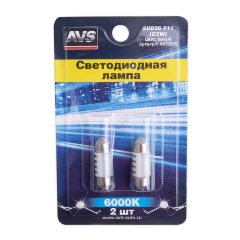 SV036 T11/белый/ (SV8,5) 4SMD 2835, 31 мм, блистер 2 шт. фото 1