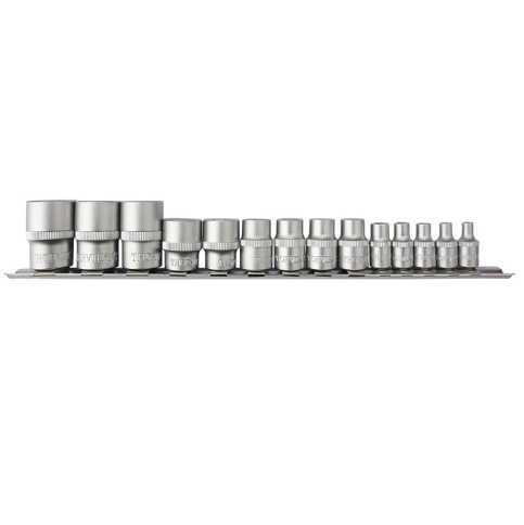 Набор головок торцевых 1/4", 3/8", 1/2"DR, внешний TORX, E4-E24, 14 предметов, Thorvik S1S1314SM (54 фото 1