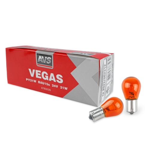 Лампа AVS Vegas 24V. PY21W(BAU15S) "orange" смещ.штифт BOX 10шт. фото 1