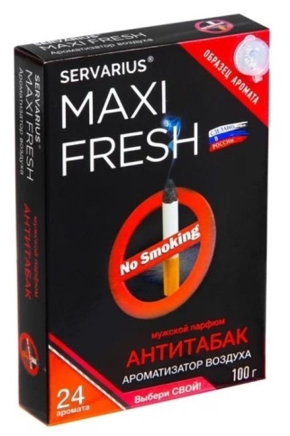 Ароматизатор воздуха (под сиденье, гель 100 гр.) MAXI FRESH MF-124 "АНТИТАБАК" (с пробником) фото 1