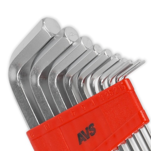 Набор ключей торцевых шестигранных  удлиненных 10 предметов (1,5-12мм) AVS HKS-10L фото 2