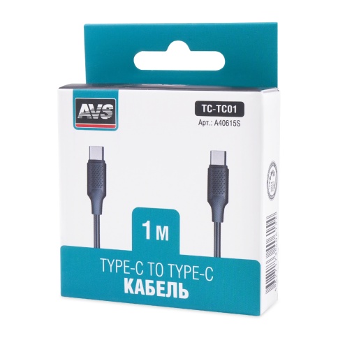 Кабель AVS TC-TC01 Type-C/Type-C, 45 Вт, 1 м (A40615S) фото 2