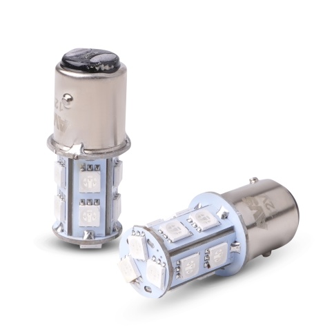 S022B T15/красный/(BAY15d) 13SMD 5050 12V 2 contact, коробка 2 шт. фото 2