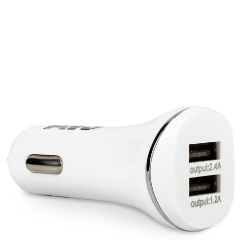 USB автомобильное зарядное устройство AVS 2 порта UC-322 (2,4А, белый) фото 4