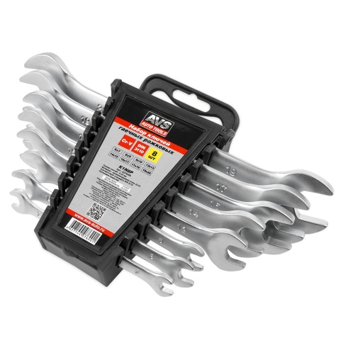 Набор ключей гаечных рожковых на держателе (6-22 мм) (8 предметов) AVS K1N8P фото 2