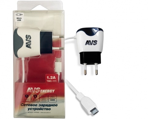 Сетевое зарядное устройство AVS с micro USB TMC-111 (1,2А) фото 1