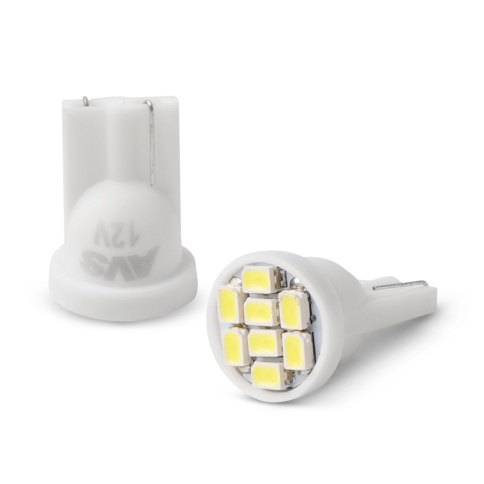 T023B Т10/белый/ (W2,1x9,5d) 8SMD 1210, коробка 2 шт. фото 2
