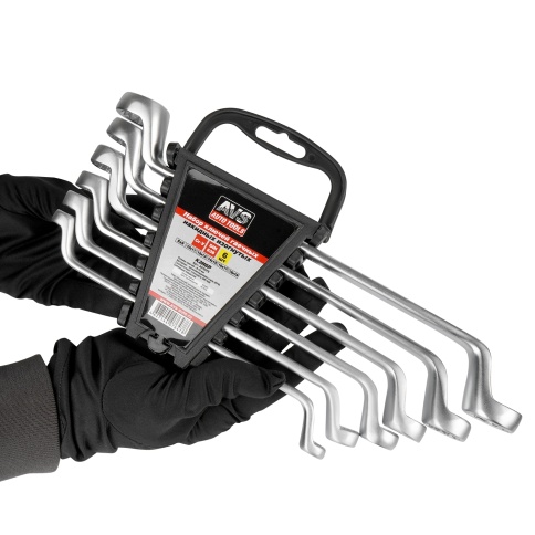 Набор ключей гаечных накидных изогнутых на держателе (8-19 мм) (6 предметов) AVS K2N6P фото 8