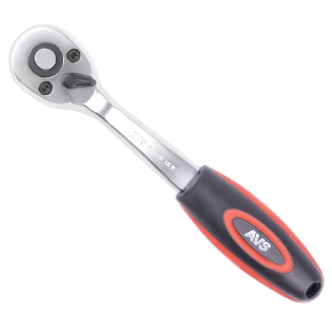 Рукоятка трещоточная 1/4"DR 45 зубцов (пластиковая ручка) AVS RK11445 фото 1