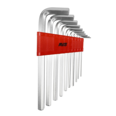 Набор ключей торцевых шестигранных  удлиненных 10 предметов (1,5-12мм) AVS HKS-10L фото 1