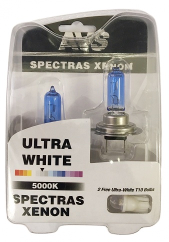 Газонаполненные лампы AVS SPECTRAS Xenon 5000K H7 12V 75W, комплект 2+2 (T-10) шт. фото 1