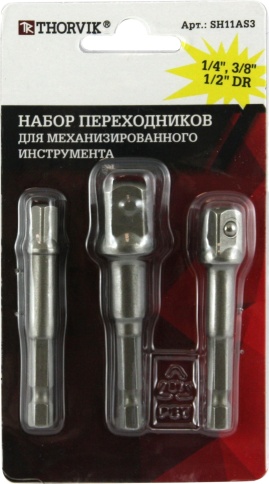 Набор переходников для механизированного инструмента HDR X SDR, 3 предмета, Thorvik SH11AS3 (54372) фото 2