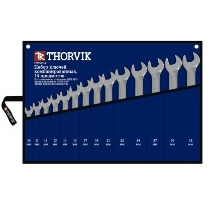 Набор ключей комбинированных 10-32 мм, 14 шт, Thorvik CWS0014 фото 1