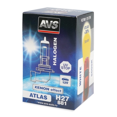 Галогенная лампа AVS ATLAS BOX/5000К/ H27/881.12V.27W.коробка 1шт. фото 3
