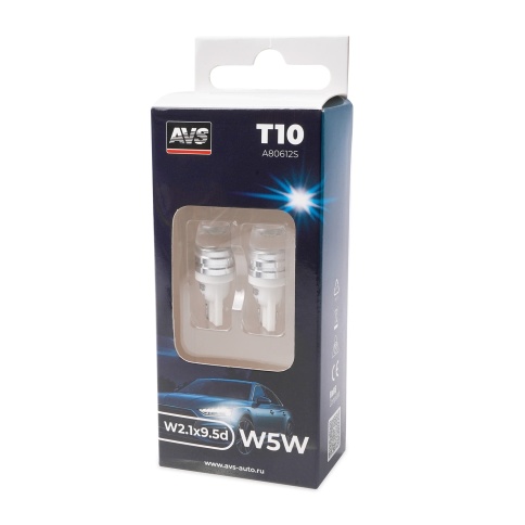 T037 T10/белый/ (W2,1x9,5d) 1,5W линза усечённая. коробка 2 шт. фото 1