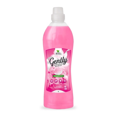 Кондиционер для белья Gently "Нежное прикосновение" (концентрат,розовый) 1000 мл. Clean&Green CG8165 фото 2