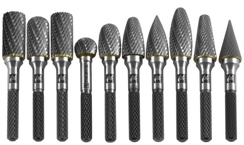 Набор борфрез твердосплавных, A,B,C,D,E,F,G,H,L,M, 12 мм, 10 пр, Thorvik TRRB120610-2S (57048) фото 2
