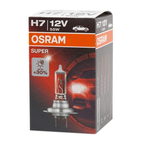 Автолампа галогенная H7 (55W PX26D +30%) SUPER 12V OSRAM фото 1