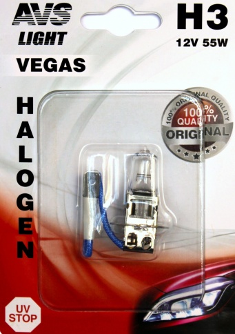 Галогенная лампа AVS Vegas в блистере H3.12V.55W.1шт. фото 1