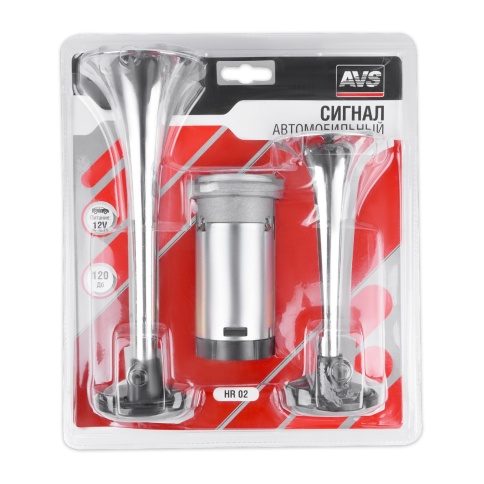 Сигнал автомобильный AVS HR 02 (2 шт. комплект) Хром фото 5