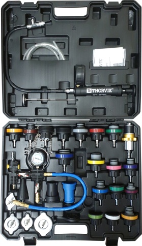 Набор для проверки герметичности системы охлаждения, 33 предмета, Thorvik RPTS33 (53900) фото 1