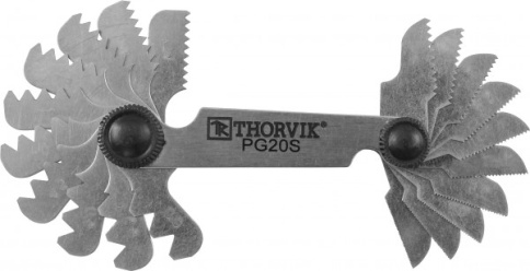 Набор резьбовых шаблонов для наружных резьб, 20 предметов, Thorvik PG20S (52875) фото 1