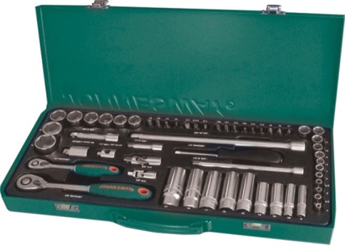 Набор головок 1/4 DR, 3/8 DR, 4-24 мм, 56 предметов, Jonnesway S04H3157S фото 6