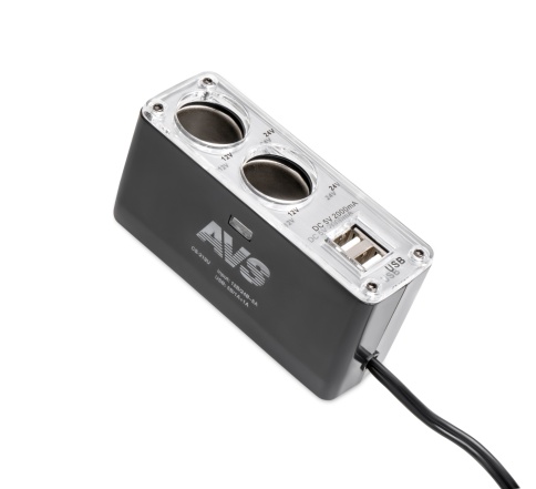 Разветвитель прикуривателя AVS 12/24 (на 2 выхода+2USB) CS219U фото 5