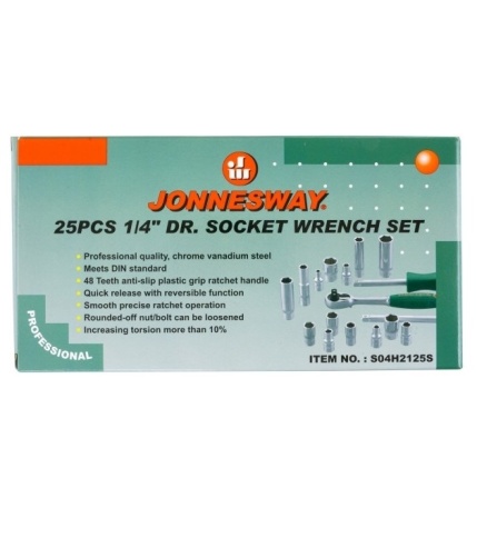 Набор головок 1/4 DR, 4-13 мм, 24 предмета, Jonnesway S04H2125S фото 3
