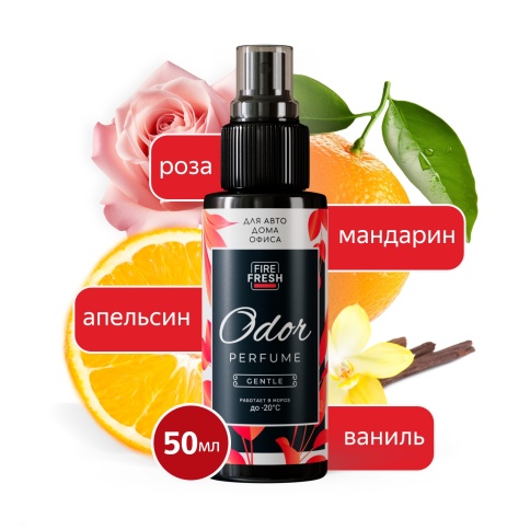 Ароматизатор-нейтрализатор запахов AVS ASP-003 Odor Perfume (аром.Gentle/Нежный) (спрей 50мл.) фото 1