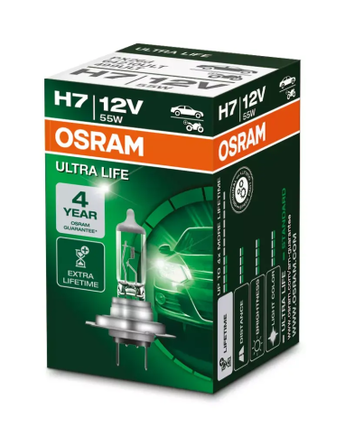 Автолампа галогенная H7 (55W PX26D) ULTRA LIFE 12V OSRAM фото 1