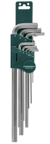 Комплект угловых шестигранников EXTRA LONG 1,5-10мм, 9 предметов, Jonnesway H03SM109S (47093) фото 2