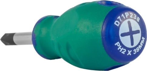 Отвертка стержневая крестовая ANTI-SLIP GRIP, PH2х38мм, Jonnesway D71P238 (49952) фото 2
