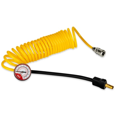 Универсальный шланг-удлинитель с манометром для автомобильных компрессоров HS-01 фото 2