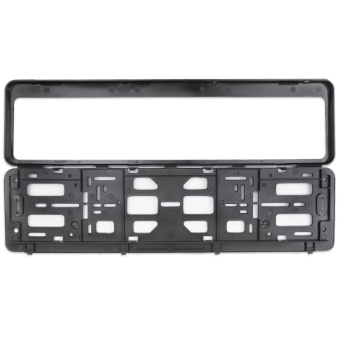 Рамка под номерной знак двусоставная (черная) AVS RN-24 фото 3