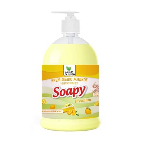 Крем-мыло жидкое "Soapy" Premium "бисквит" увлажняющее с дозатором 1000 мл. Clean&Green CG8115 фото 2