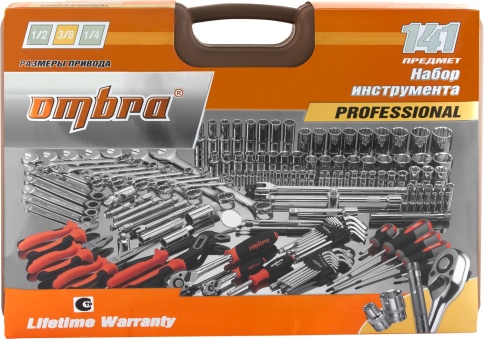 Универсальный набор инструментов Ombra OMT141S, 141 предмет фото 4