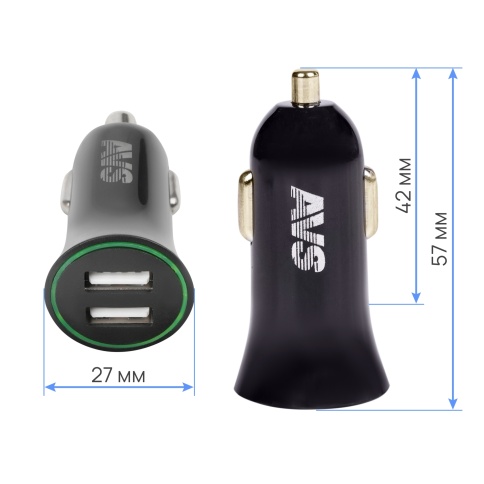 Автомобильное ЗУ AVS UC-522, 2 USB, 2.4 А, 12 Вт, черный (A07982S) фото 4
